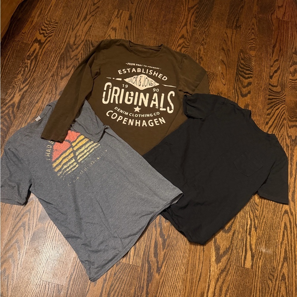 Jack & Jones Men's Originals Long Sleeve Shirt Trio
